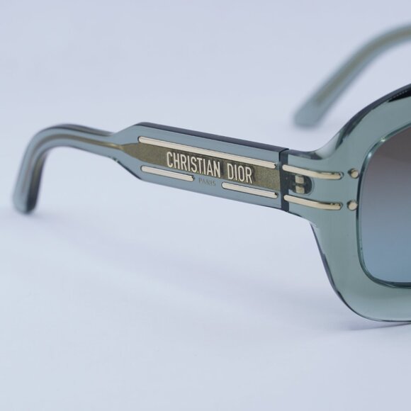Dior DIORSIGNATURE M1U 55F2 Sunglasses Green Aviator Frame, Brown Lenses - Picture 2 of 11